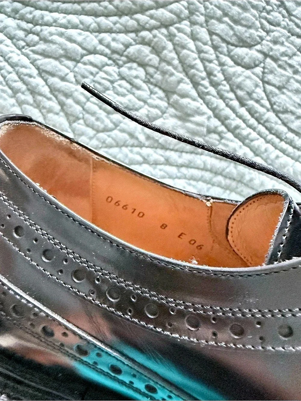 Cole Haan Petersen Wingtip Brogue Oxfords Dress shoes Black US 8 E Wide - New